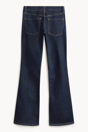 Dames - Bootcut jeans - low waist - jeansdonkerblauw