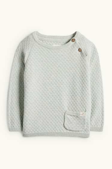 Unisex - Zeehond - babytrui - met structuur - mintgroen