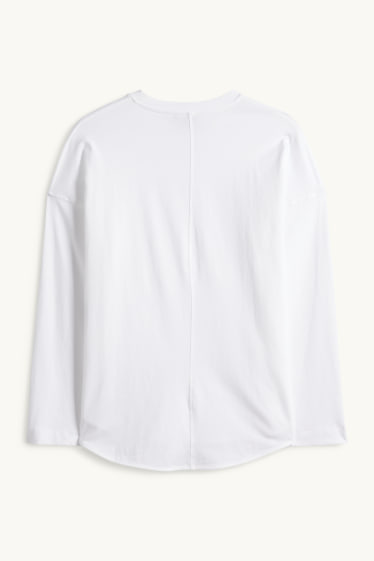 Women - Long sleeve top - relaxed fit - white