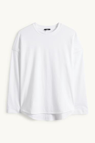Women - Long sleeve top - relaxed fit - white