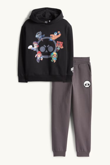 Kinderen: jongens - Brawl Stars - set - hoodie en joggingbroek - 2-delig - zwart
