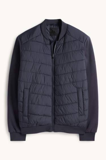 Pánské - Prošívaná bunda - tmavomodrá