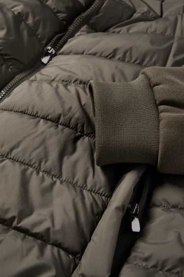 Pánské - Prošívaná bunda - tmavozelená