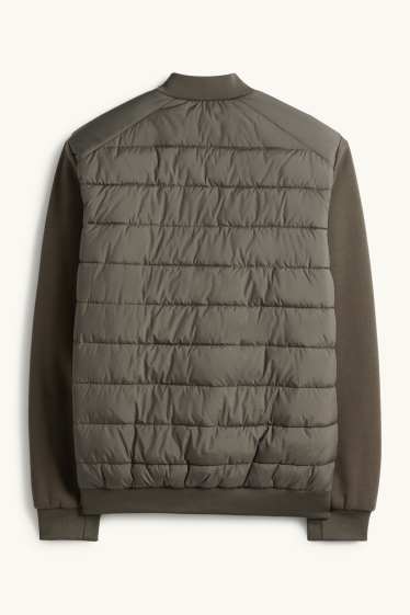 Pánské - Prošívaná bunda - tmavozelená