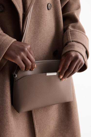 Donna - Borsa a tracolla - similpelle - marrone scuro