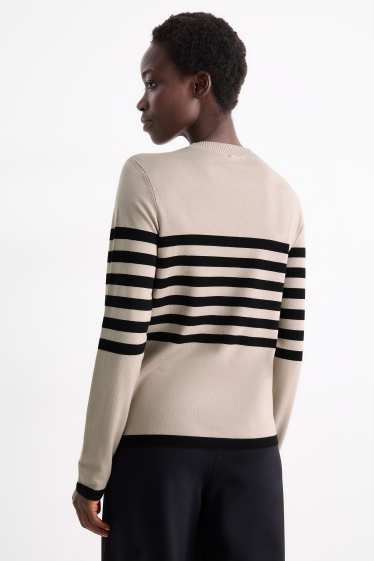 Dona - Jersei - de ratlles - negre/beix