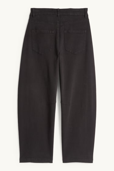 Mujer - Pantalón de tela - high waist - barrel leg - negro