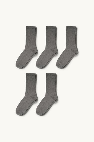 Herren - Multipack 5er - Tennissocken - grau
