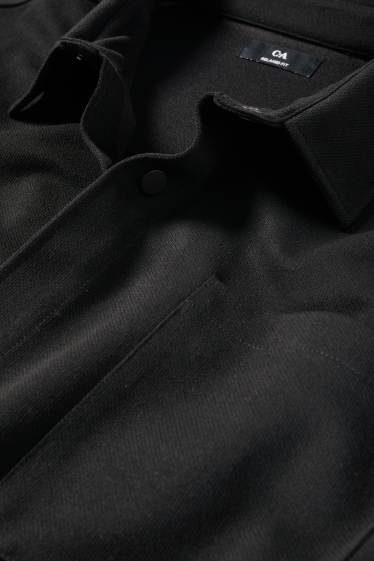 Hommes - Veste-chemise - relaxed fit - col kent - noir