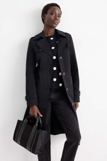 Donna - Shopper piccola con spallaccio staccabile - similpelle - nero