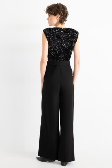 Mujer - Mono con cinturón - negro