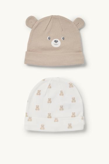 Unisex - Multipack 2 buc. - ursuleți - căciulă bebeluși - alb