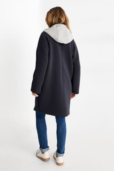 Femmes - Manteau à capuche - bleu foncé