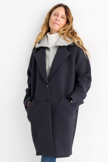 Femmes - Manteau à capuche - bleu foncé