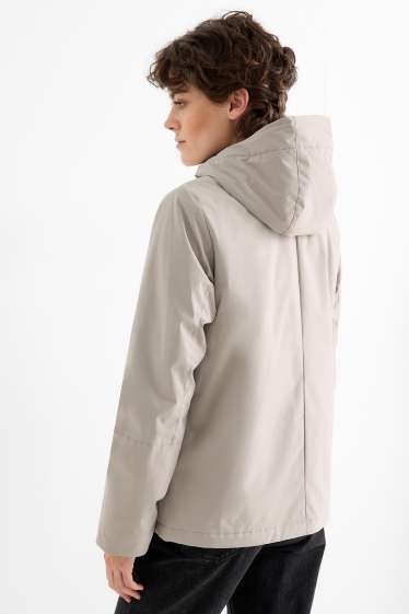 Damen - Jacke mit Kapuze - gefüttert - wasserabweisend - hellbeige