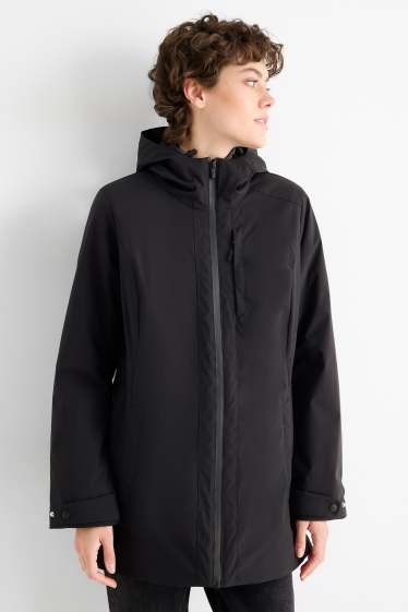 Femmes - Veste à capuche - doublée - déperlante - noir