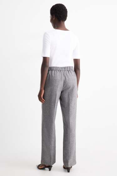 Donna - Pantaloni business - vita media - straight fit - grigio melange