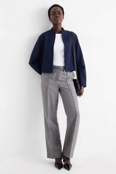 Donna - Pantaloni business - vita media - straight fit - grigio melange