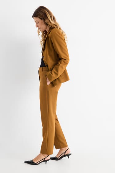 Donna - Pantaloni business - vita media - taglio a sigaretta - marrone