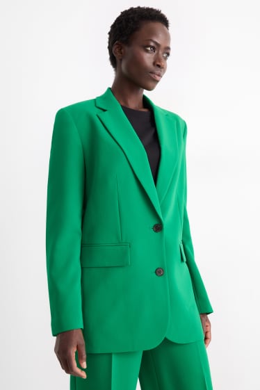 Femmes - Blazer long - relaxed fit - vert