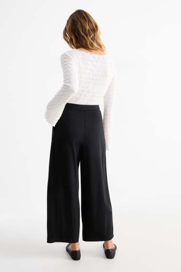 Damen - Jersey-Hose - High Waist - Barrel Leg - schwarz