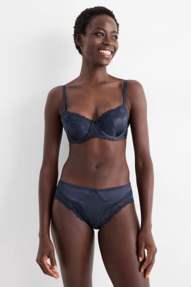 Femmes - Soutien-gorge à armature - DEMI - ampliforme - bleu foncé