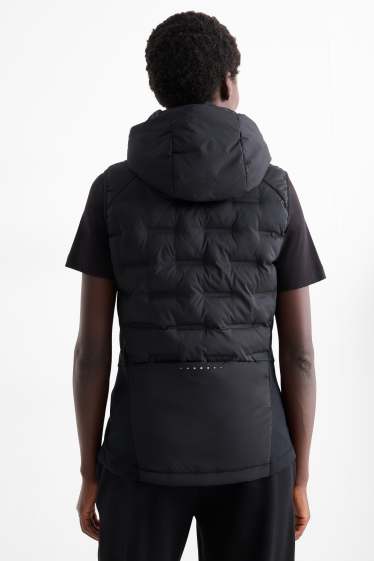 Women - Technical quilted gilet with hood - black