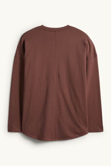 Dona - Samarreta de màniga llarga - relaxed fit - marró fosc