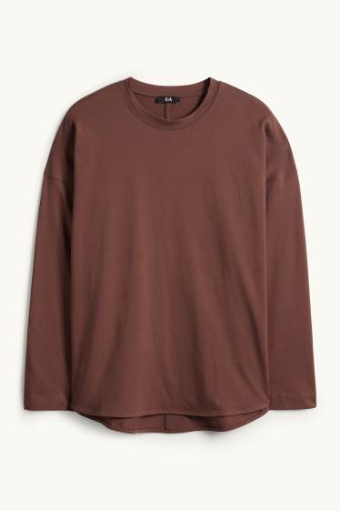 Dona - Samarreta de màniga llarga - relaxed fit - marró fosc