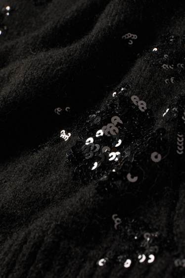 Donna - Maglione - effetto brillante - nero