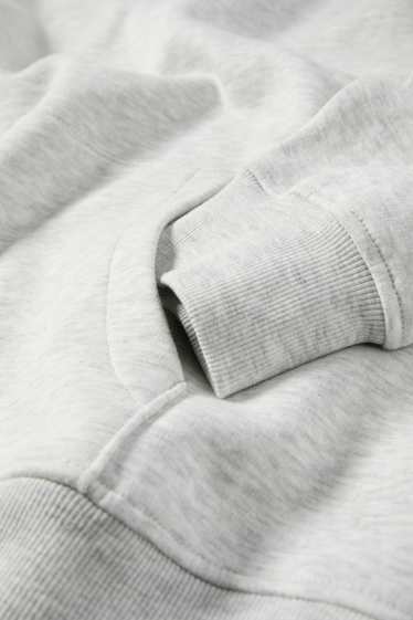 Hommes - Sweat à capuche oversize - gris clair chiné