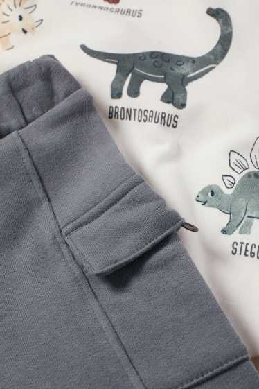 Baby Buben - Dino - Baby-Outfit - 2 teilig - weiß / blau