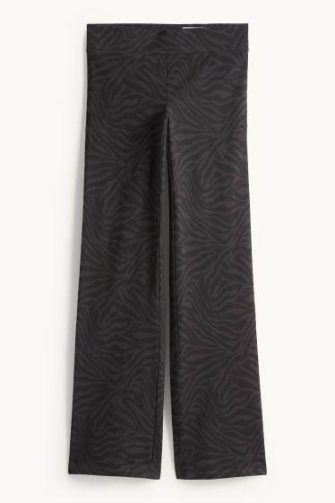 Dames - Straight legging - met patroon - zwart