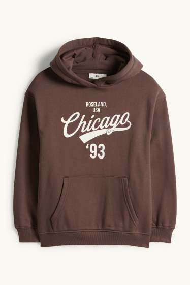 Bambine - Chicago - felpa con cappuccio - marrone scuro