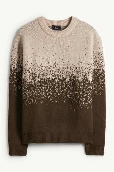 Bărbați - Pulover - cu model - bej