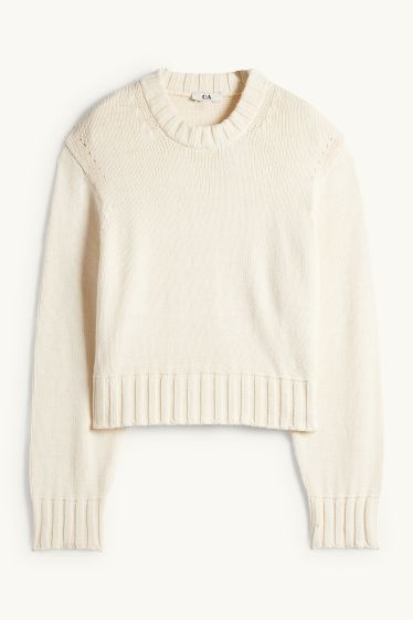 Donna - Maglione - bianco crema