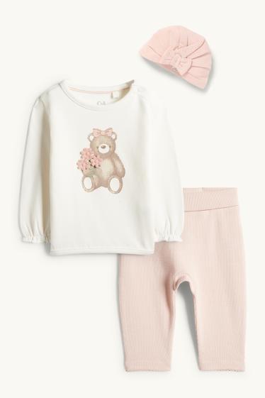 Baby Mädchen - Bärchen - Baby-Outfit - 3 teilig - cremeweiss