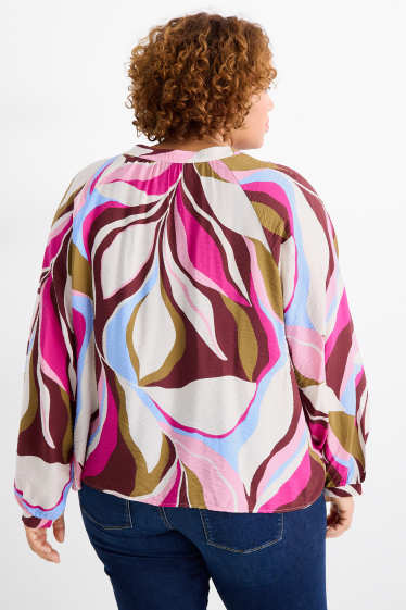 Donna - Blusa con scollo a V - fantasia - colorato