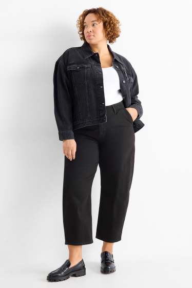 Femei - Balloon jeans - talie înaltă - negru