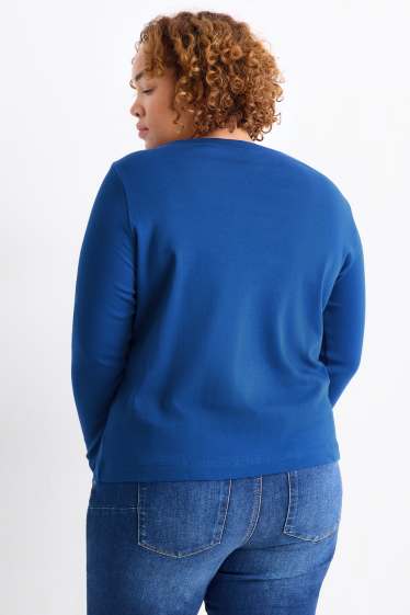 Femmes - Haut à manches longues basique - regular fit - bleu