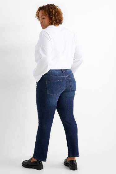 Donna - Straight jeans - vita media - LYCRA® - jeans blu scuro
