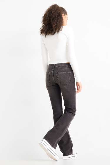 Damen - Bootcut Jeans - Low Waist - dunkeljeansgrau