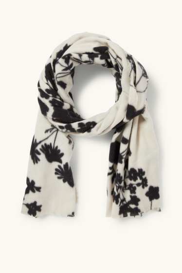 Femmes - Foulard - à fleurs - beige clair