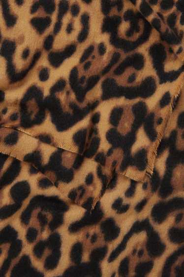 Damen - Schal - Leo-Print - schwarz / beige