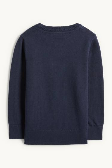 Kinder Jungen - Pullover - strukturiert - dunkelblau