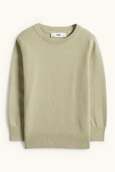 Kinder Buben - Pullover - strukturiert - hellgrün