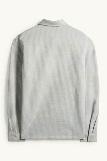 Pánské - Košile - relaxed fit - kent - strukturovaná - mátově zelená