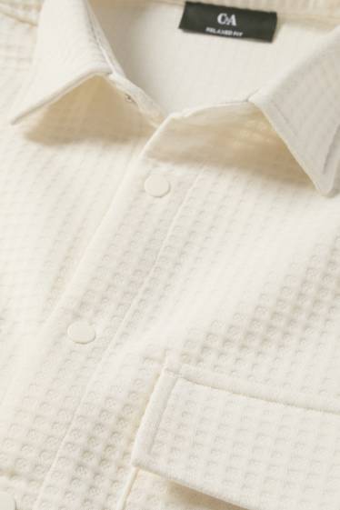 Hombre - Camisa - relaxed fit - Kent - con textura - blanco roto