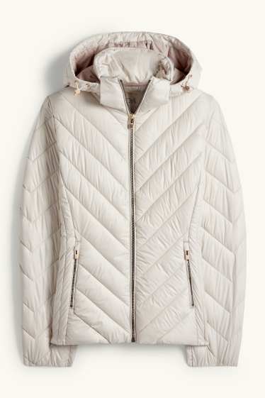 Dona - Jaqueta embuatada amb caputxa - gris clar
