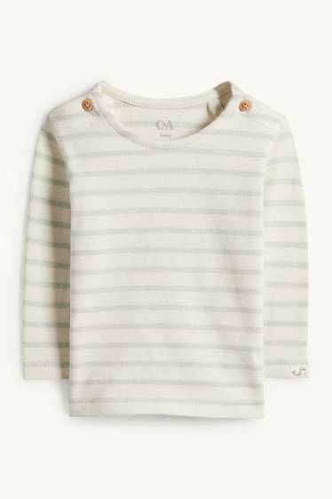 Unisex - Robbe - Baby-Langarmshirt - gestreift - cremeweiss